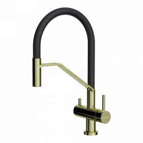 Omoikiri Akeno LG-BL латунь/светлое золото/черный