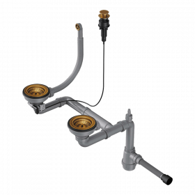 Арматура с клапаном-автоматом для одночашевых моек с круглым переливом Omoikiri WK-1.5-CL-R-A-AB022