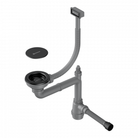 Арматура для одночашевых моек с прямоугольным переливом и декоративным элементом для корзины Omoikiri WK-1C-GB