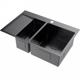 Omoikiri Akisame 78-2-R-GM нерж. сталь/вороненая сталь