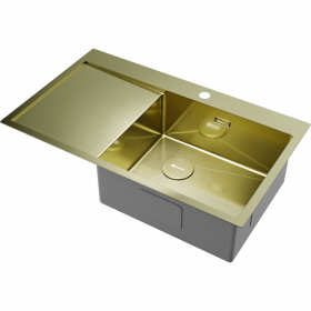 Omoikiri Akisame 86-R Side-LG нерж. сталь/светлое золото