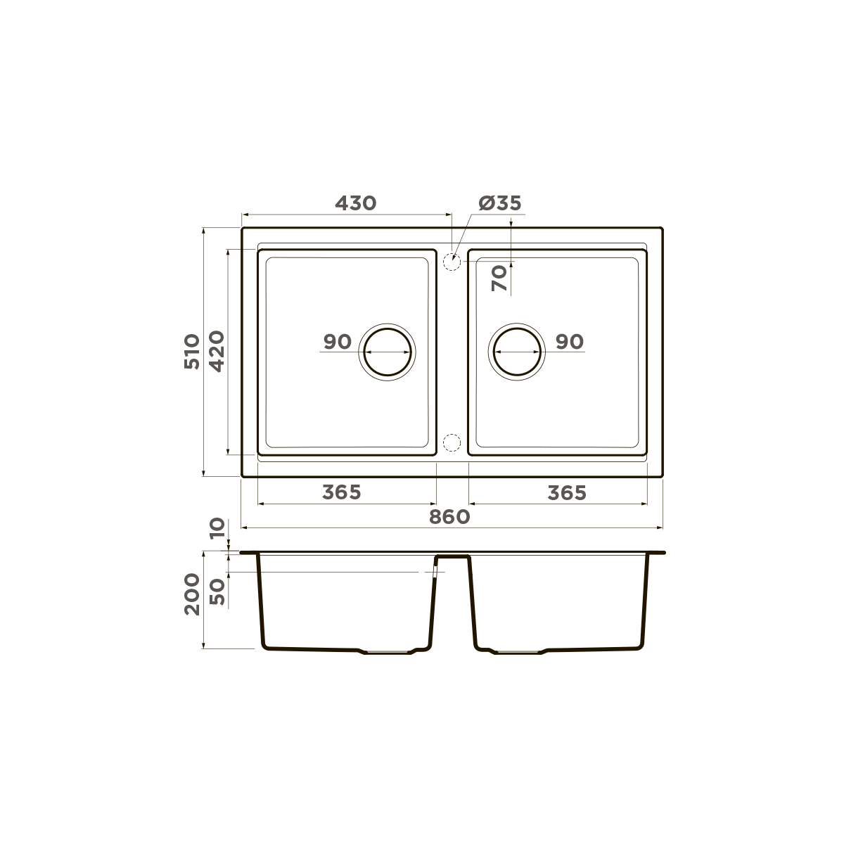 Omoikiri Tedori 86-2-WH Tetogranit/белый
