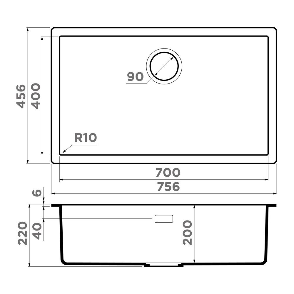 Omoikiri Yamakawa 75-U/I-CN Artceramic/canyon