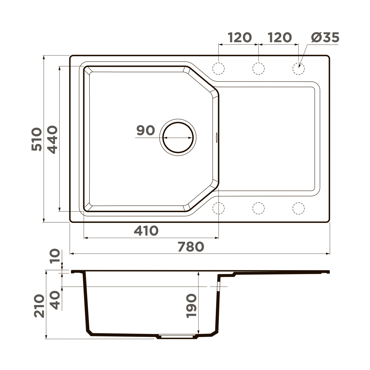 Omoikiri Yonaka 78-BL Artgranit/черный