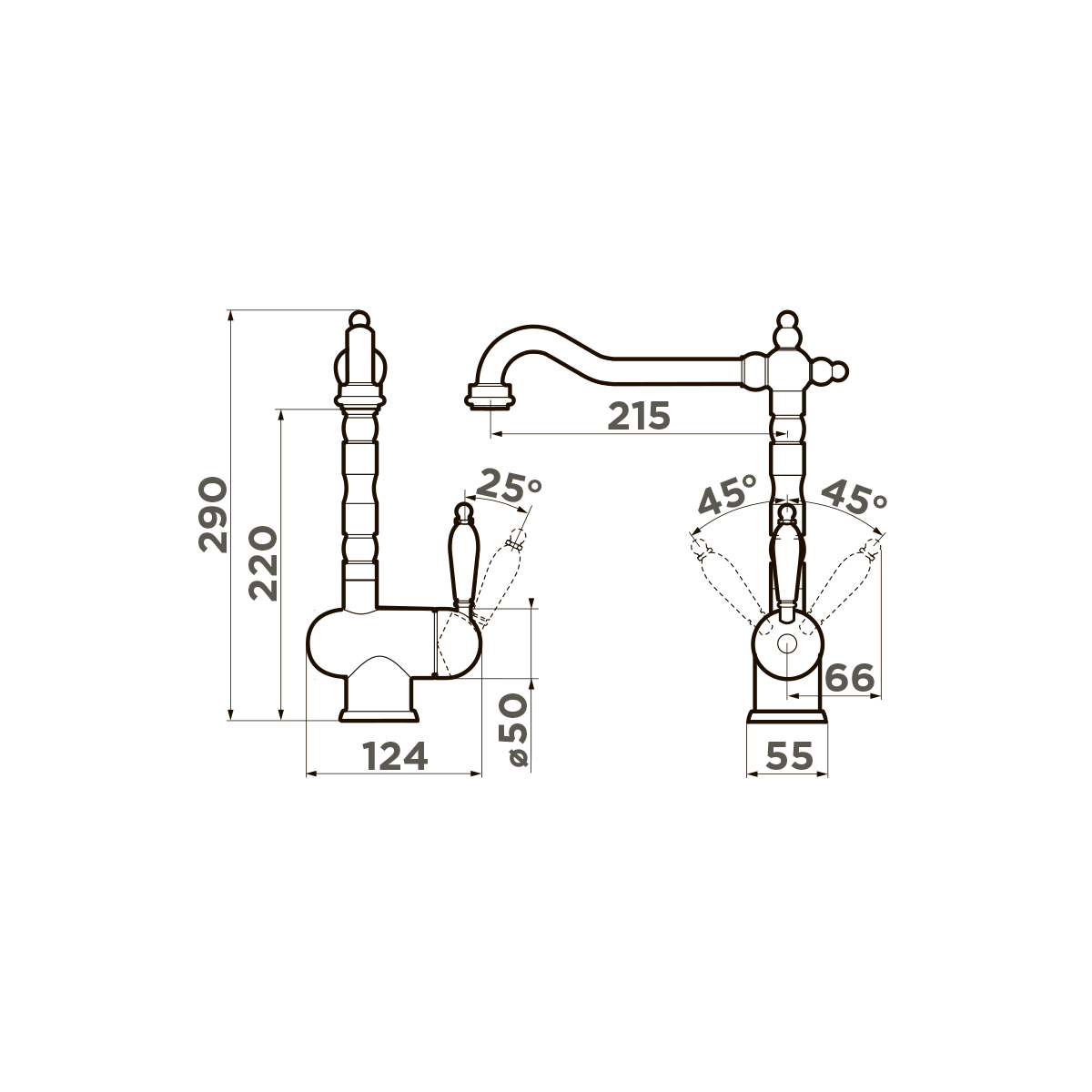 Omoikiri Kyoto-SI латунь/античное серебро
