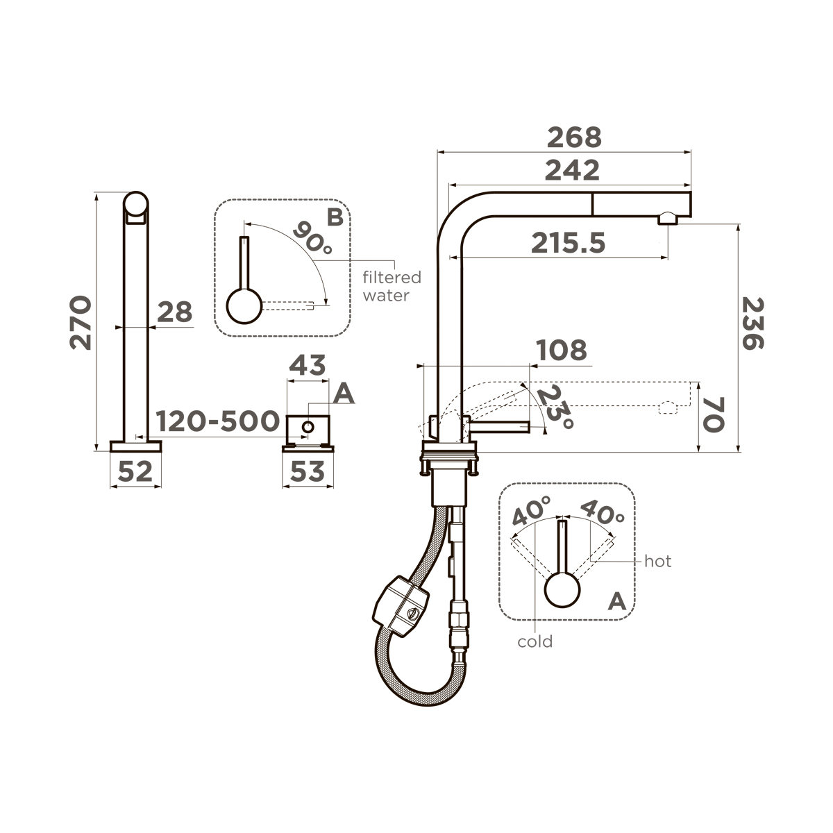 Omoikiri Nara 2 Plus-S-LG латунь/светлое золото