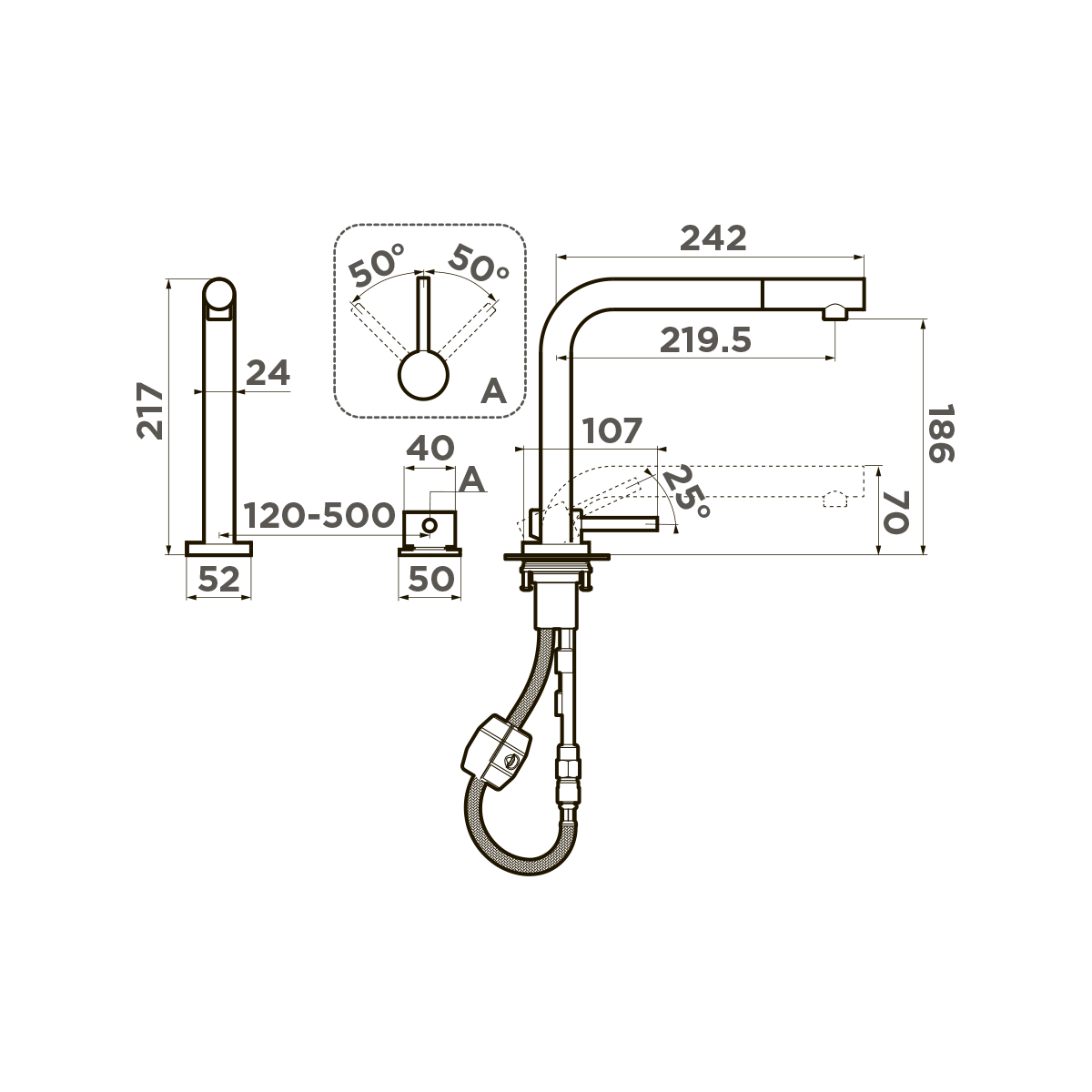 Omoikiri Nara-S-GB латунь/графит