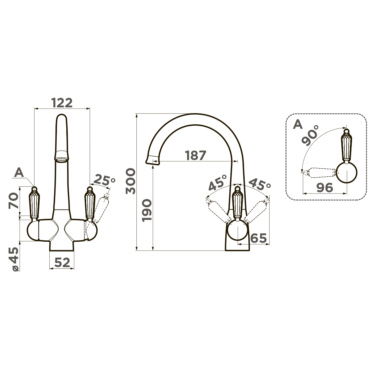 Omoikiri Okinawa 2-AB-022 латунь/античная латунь