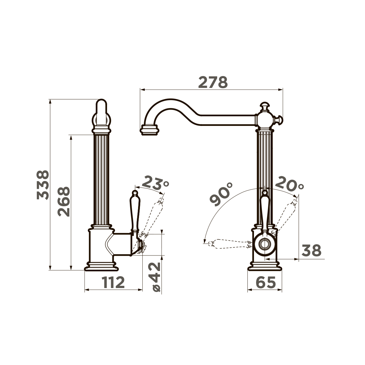 Omoikiri Toshima-SI латунь/античное серебро