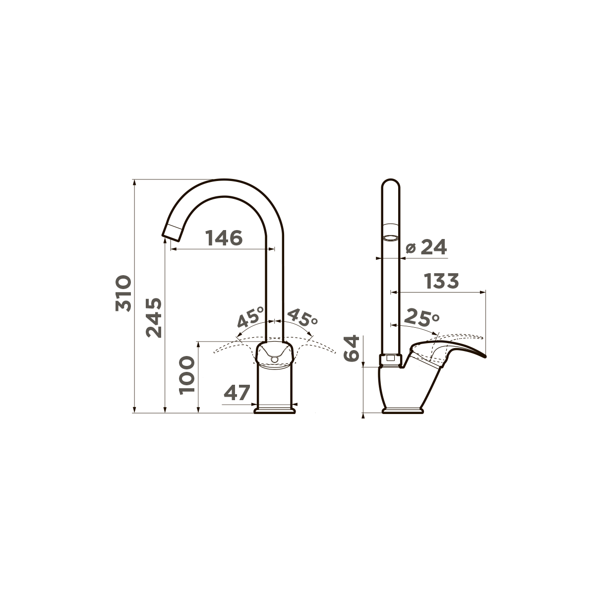 Omoikiri Umi-DC латунь/темный шоколад