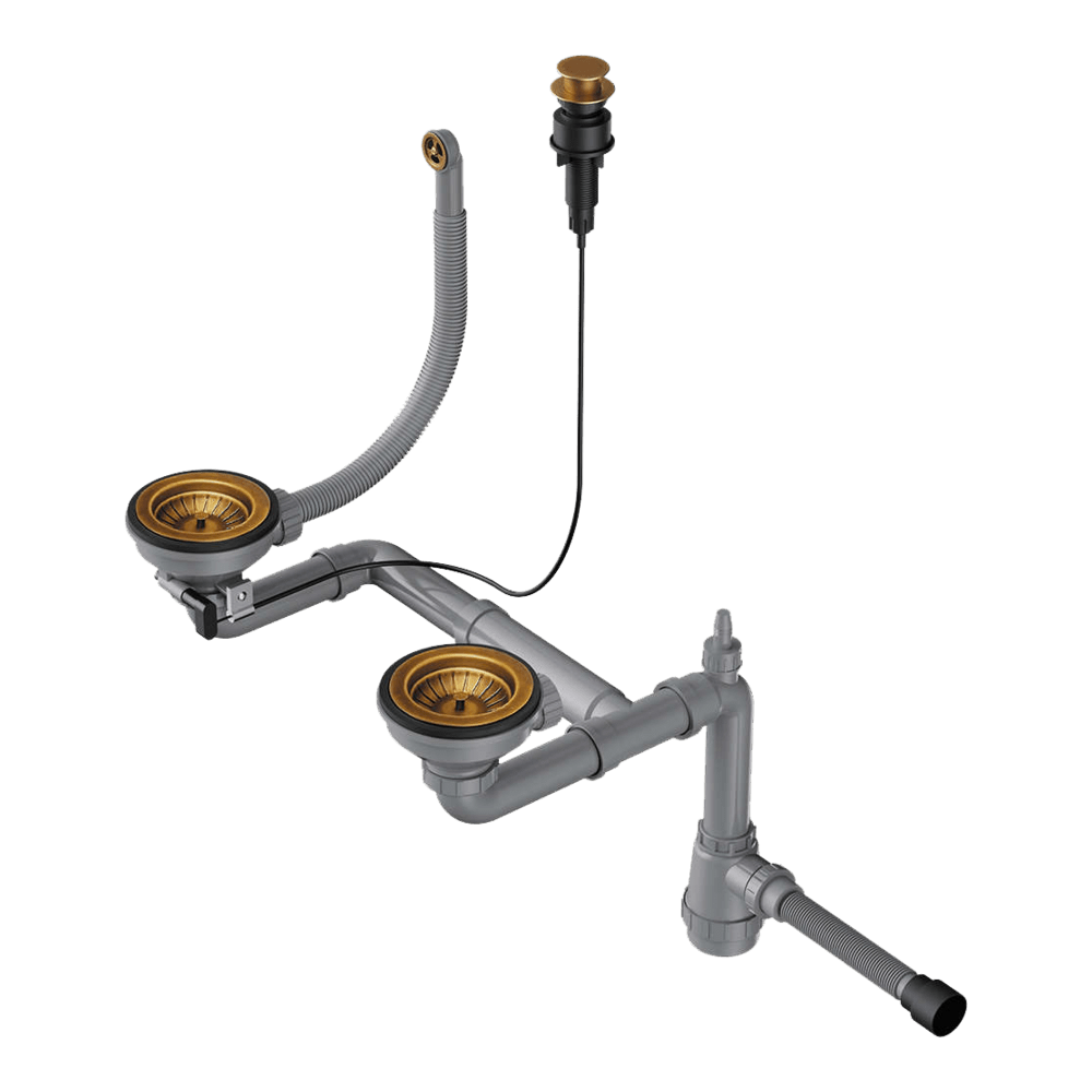 Арматура с клапаном-автоматом для одночашевых моек с круглым переливом Omoikiri WK-1.5-CL-R-A-AB022