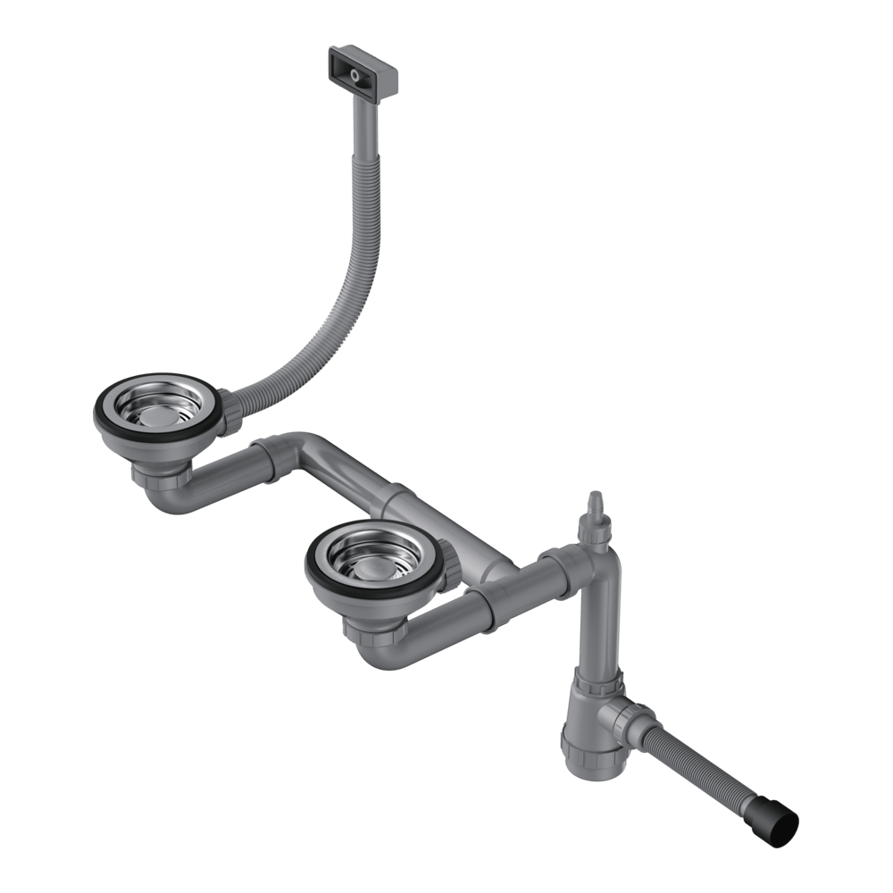 Арматура для полуторачашевых моек со скрытым переливом Omoikiri WK-1.5-S-IN