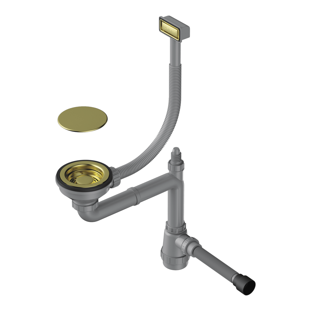 Арматура для одночашевых моек с прямоугольным переливом и декоративным элементом для корзины Omoikiri WK-1C-LG