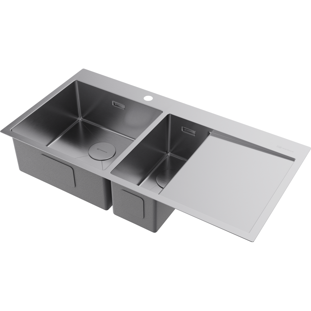 Omoikiri Akisame 100-2-L-IN нерж. сталь/нержавеющая сталь