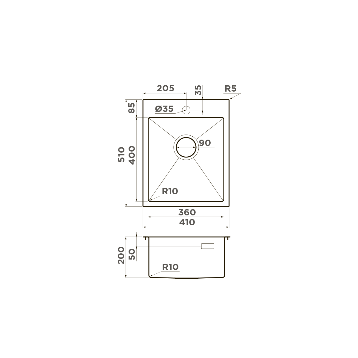 Omoikiri Akisame 41-LG нерж. сталь/светлое золото