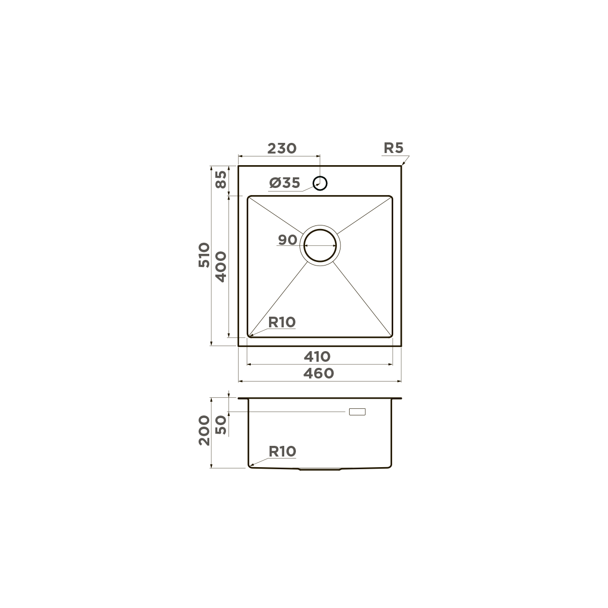 Omoikiri Akisame 46-LG нерж. сталь/светлое золото