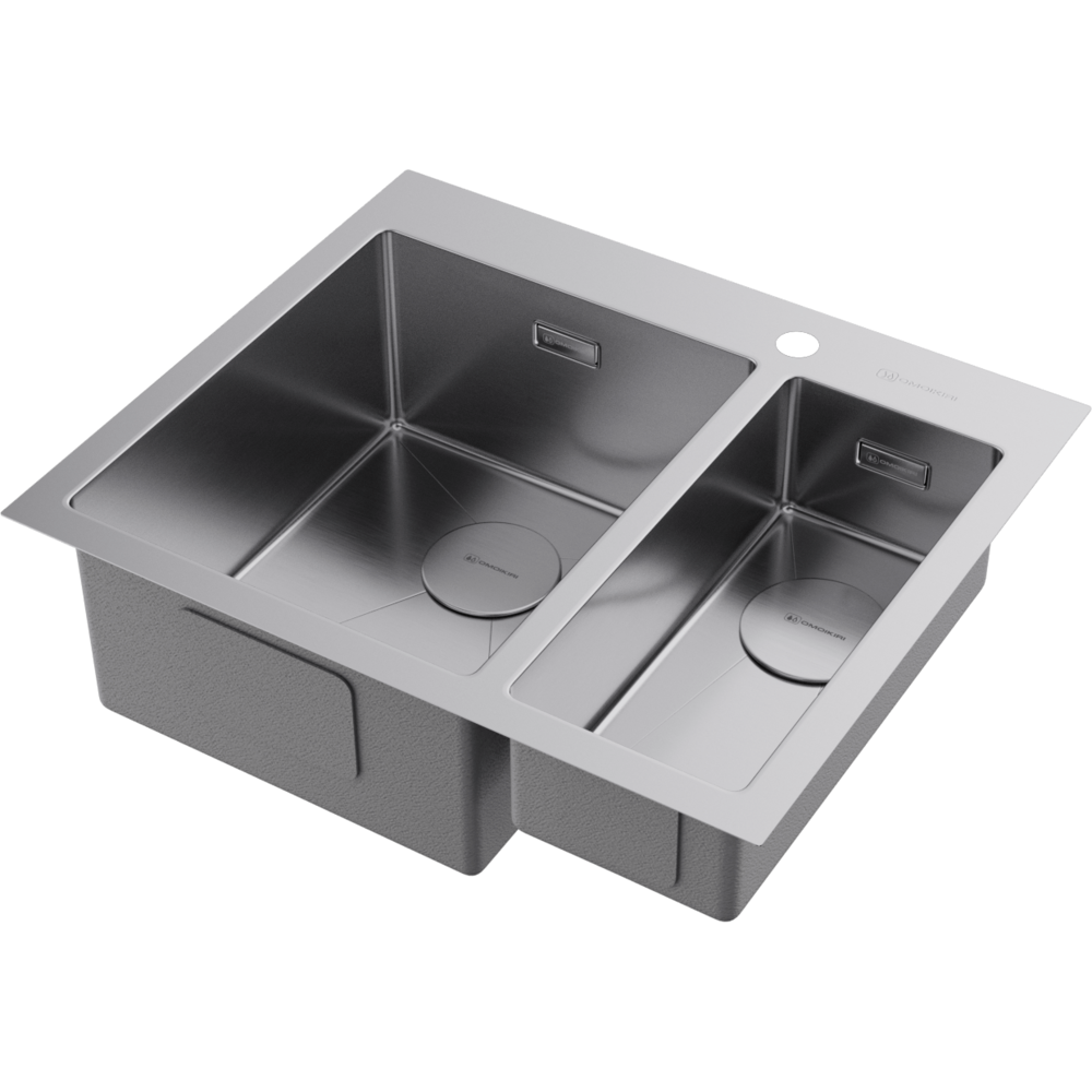 Omoikiri Akisame 60-2-L-IN нерж. сталь/нержавеющая сталь