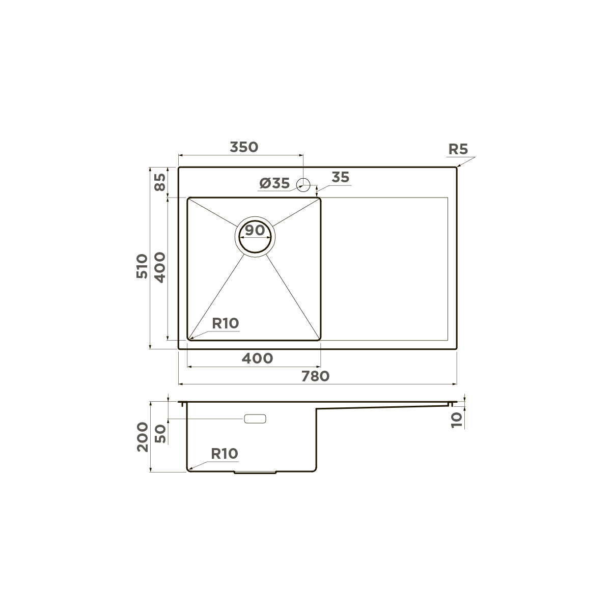 Omoikiri Akisame 78-L-IN нерж. сталь/нержавеющая сталь