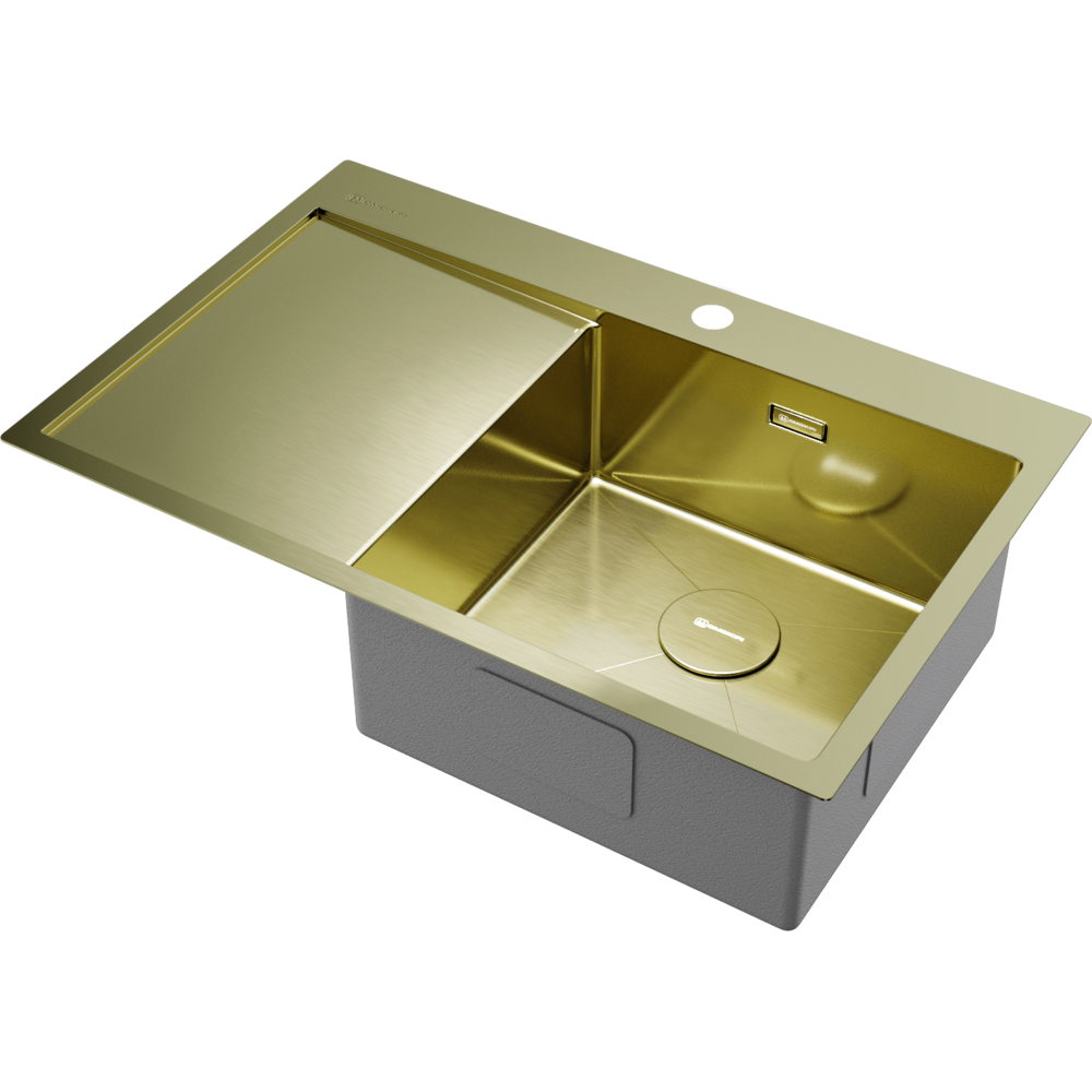 Omoikiri Akisame 78-R-LG нерж. сталь/светлое золото