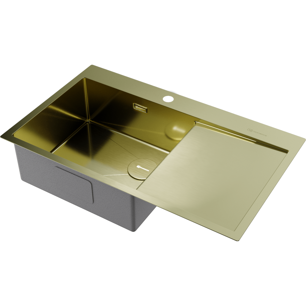 Omoikiri Akisame 86-L Side-LG нерж. сталь/светлое золото