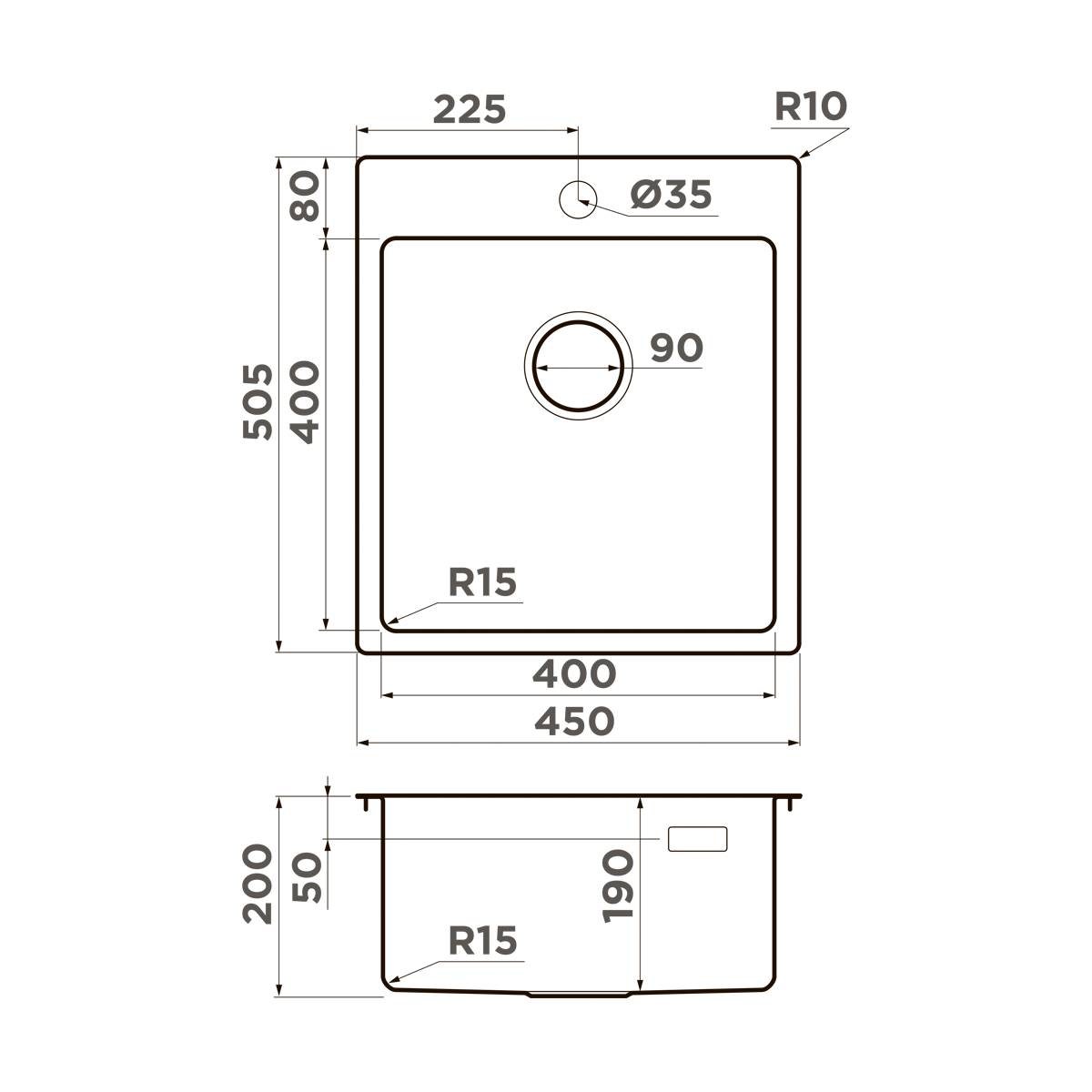 Omoikiri Amadare 45-IN нерж. сталь/нержавеющая сталь