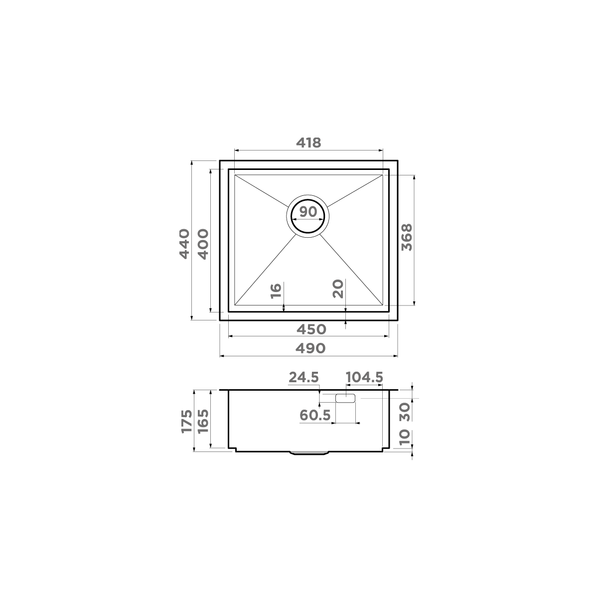 Omoikiri Kasen 49-16-INT-IN нерж. сталь/нержавеющая сталь