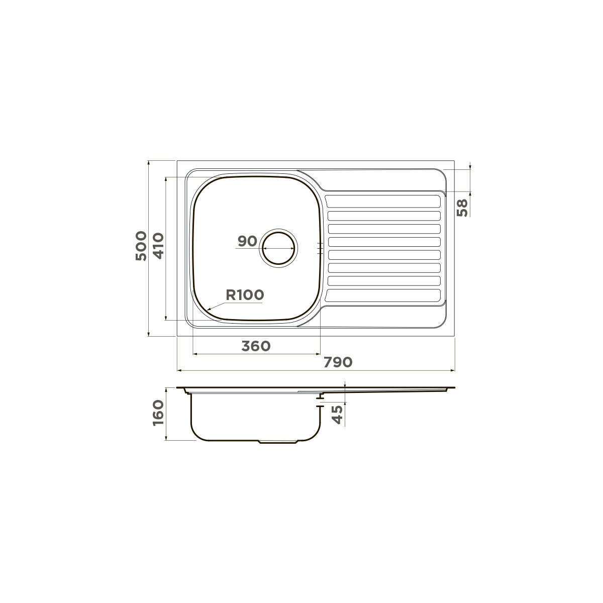 Omoikiri Kashiogawa 79-IN нерж. сталь/нержавеющая сталь