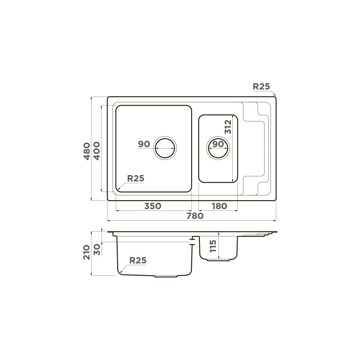 Omoikiri Mizu 78-2-IN нерж. сталь/нержавеющая сталь