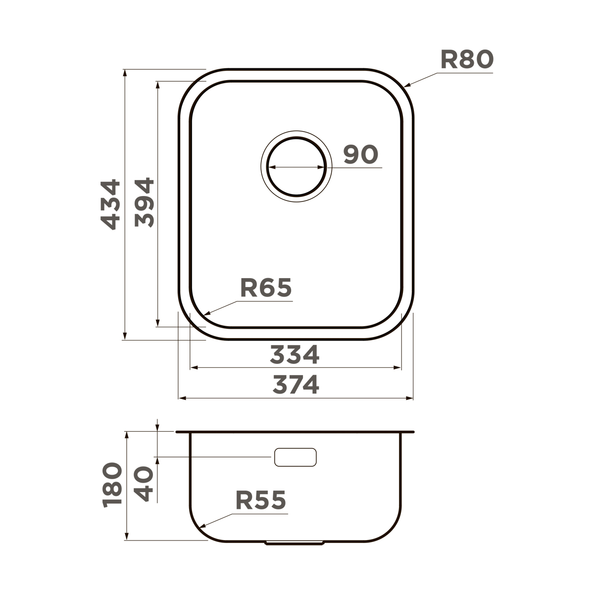 Omoikiri Omi 38-U/I-IN нерж. сталь/нержавеющая сталь