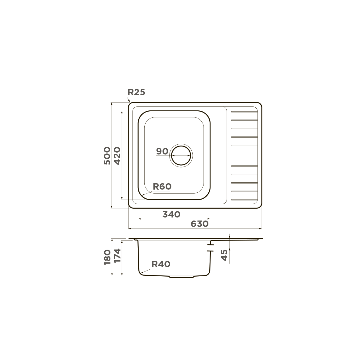Omoikiri Sagami 63-IN нерж. сталь/нержавеющая сталь