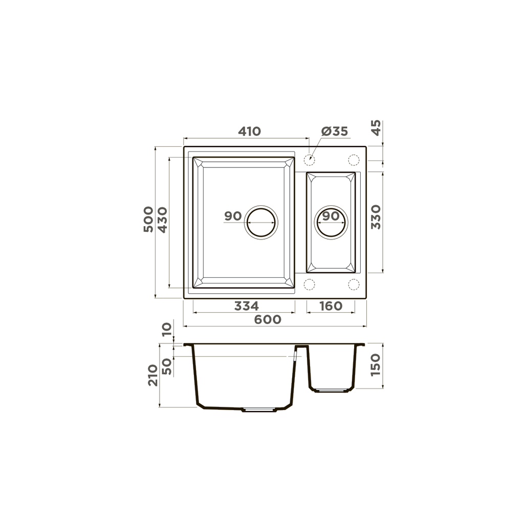 Omoikiri Sakaime 60-2-SA Tetogranit/бежевый
