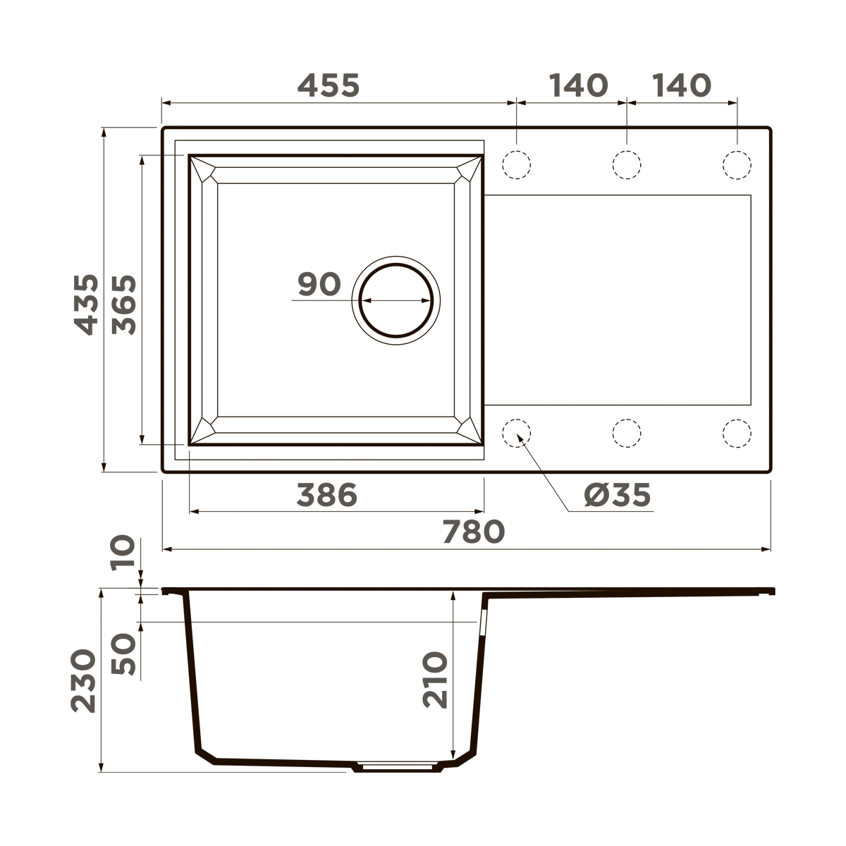 Omoikiri Sakaime 78-WH Tetogranit/белый