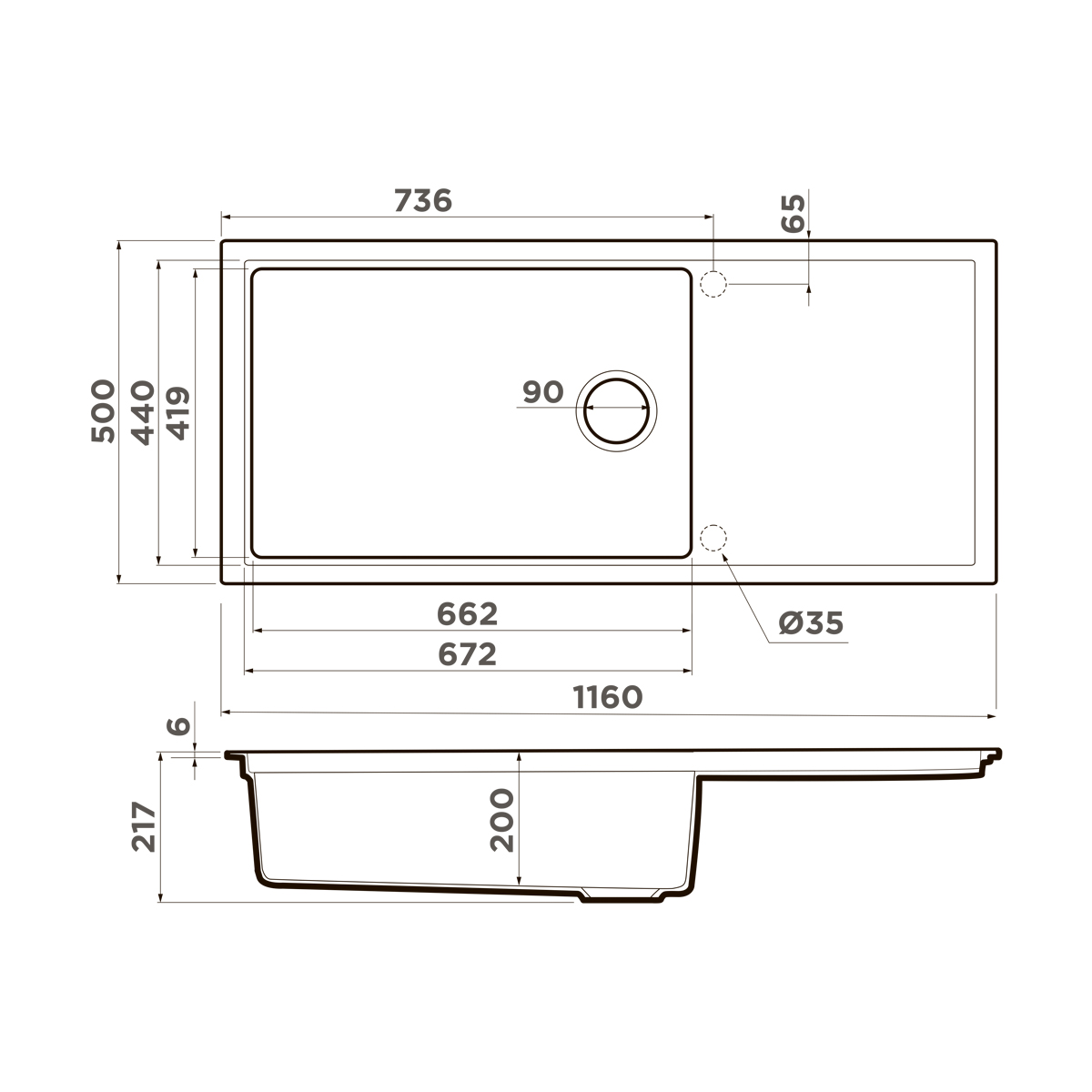 Omoikiri Sintesi 116-WH Artceramic/белый