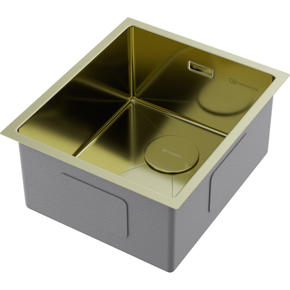 Omoikiri Taki 38-U/IF-LG нерж. сталь/светлое золото