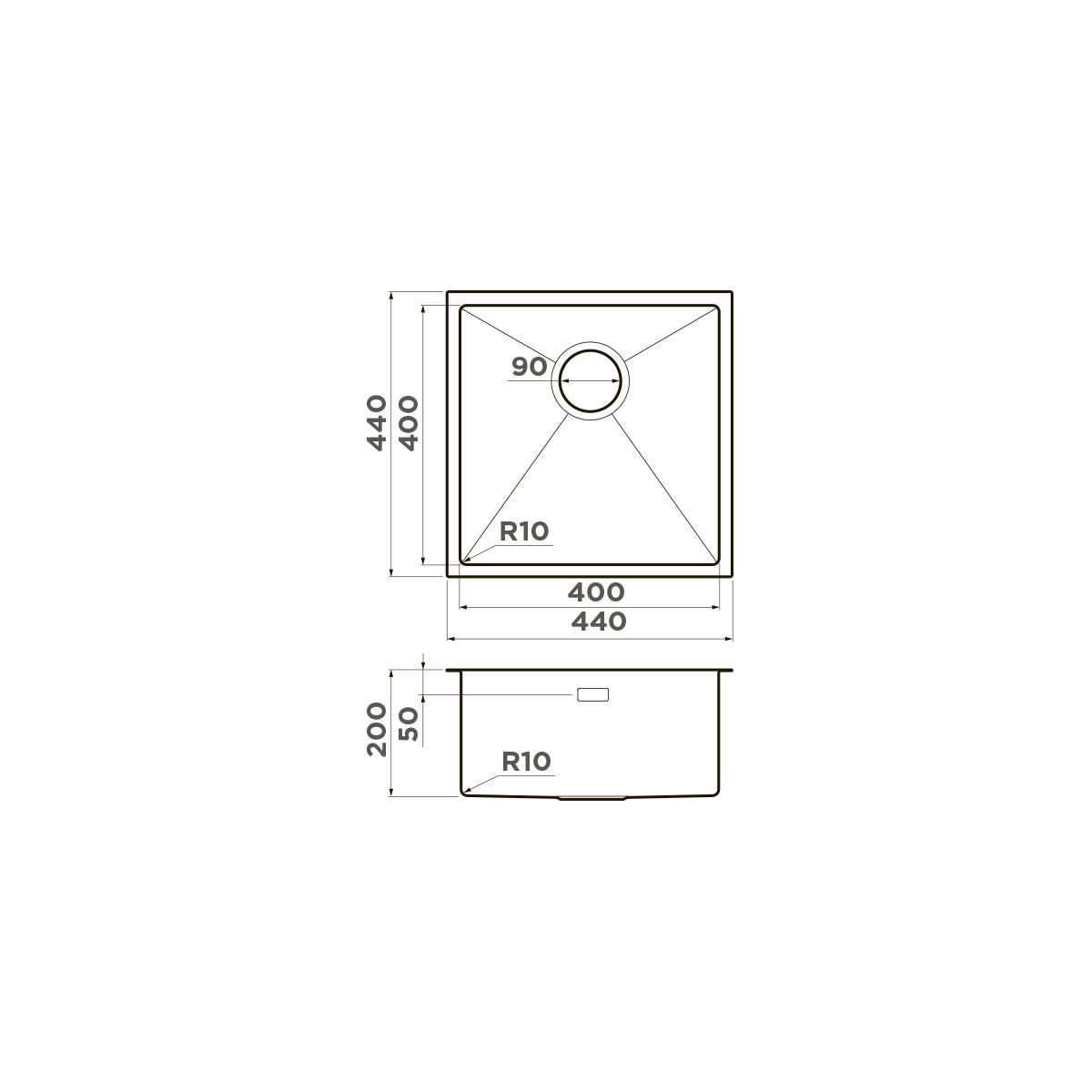 Omoikiri Taki 44-U/IF-GM нерж. сталь/вороненая сталь
