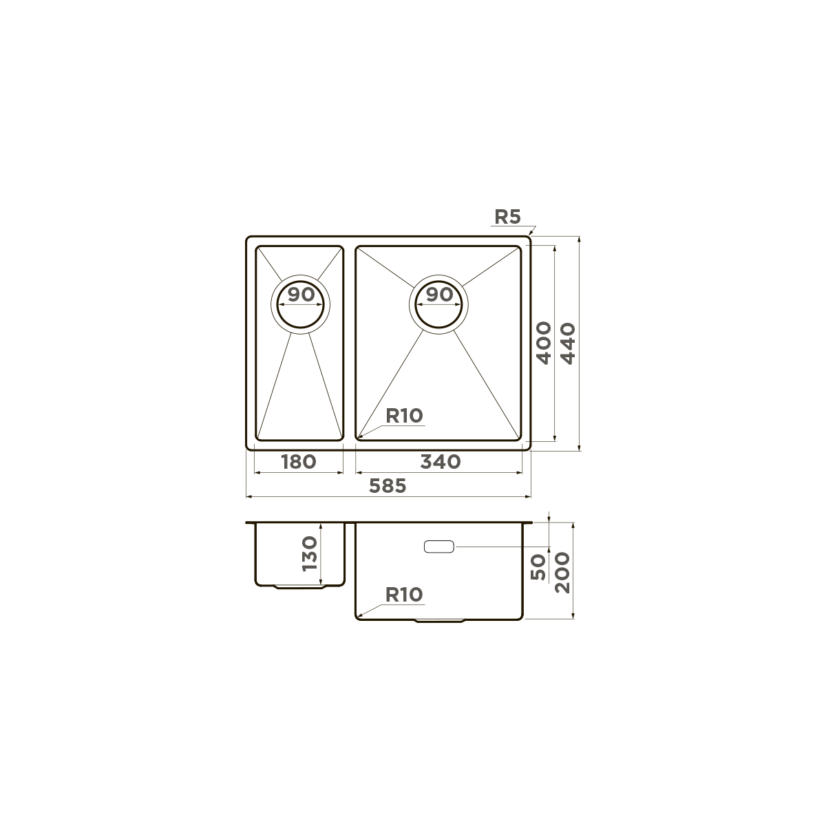 Omoikiri Taki 58-2-U/IF-R-IN нерж. сталь/нержавеющая сталь