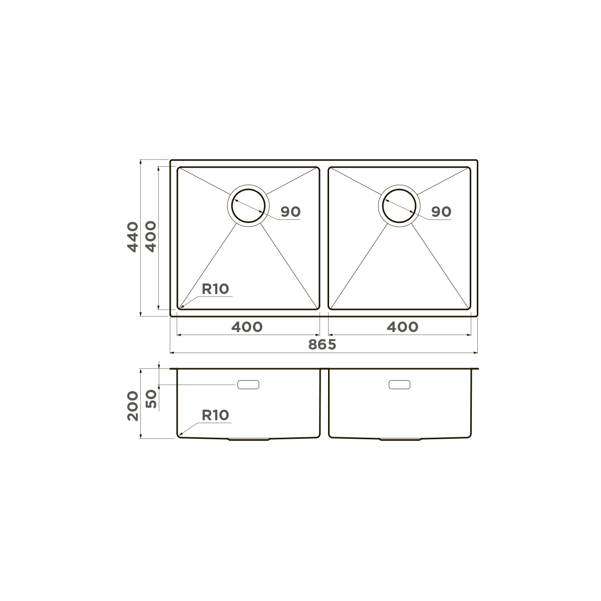 Omoikiri Taki 86-2-U/IF-IN нерж. сталь/нержавеющая сталь