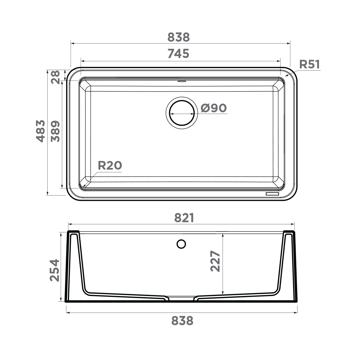 Omoikiri Tarento 83-WH Tetogranit/белый
